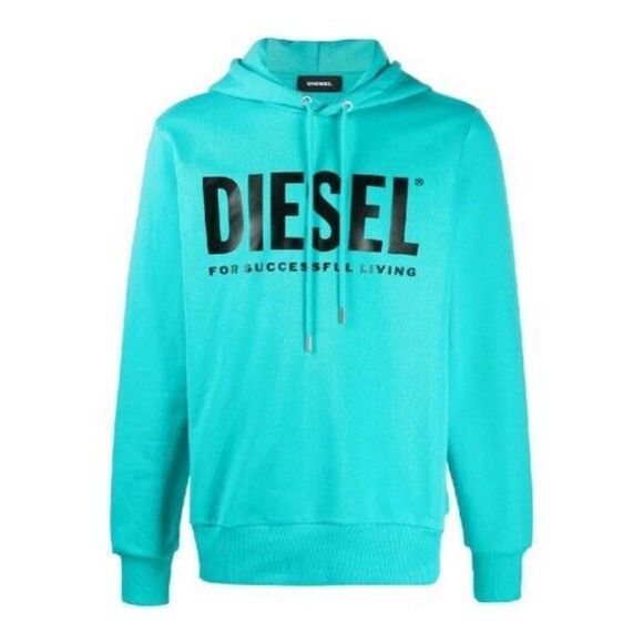 Diesel For Successful Living Hoodie Sweatshirt Sweater Mint Blue Men M NWOT - Picture 2 of 11